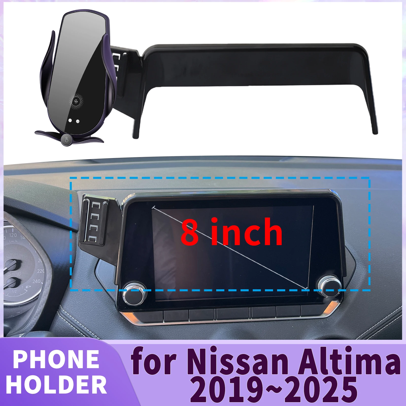 

fit for Nissan Altima L34 2019 2020 2021 2022 2023~2025 8inch Screen Base Phone Holder Mount ​​ Secure Clip Car​​ accessoires