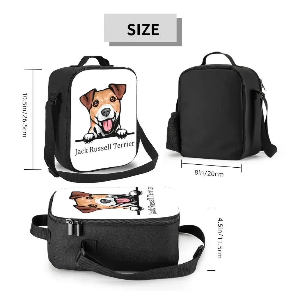 Peeking Dog Jack Russell Terrier Borsa termica per il pranzo per le donne Pet Animal Cooler Bento Box termico Beach Camping Travel