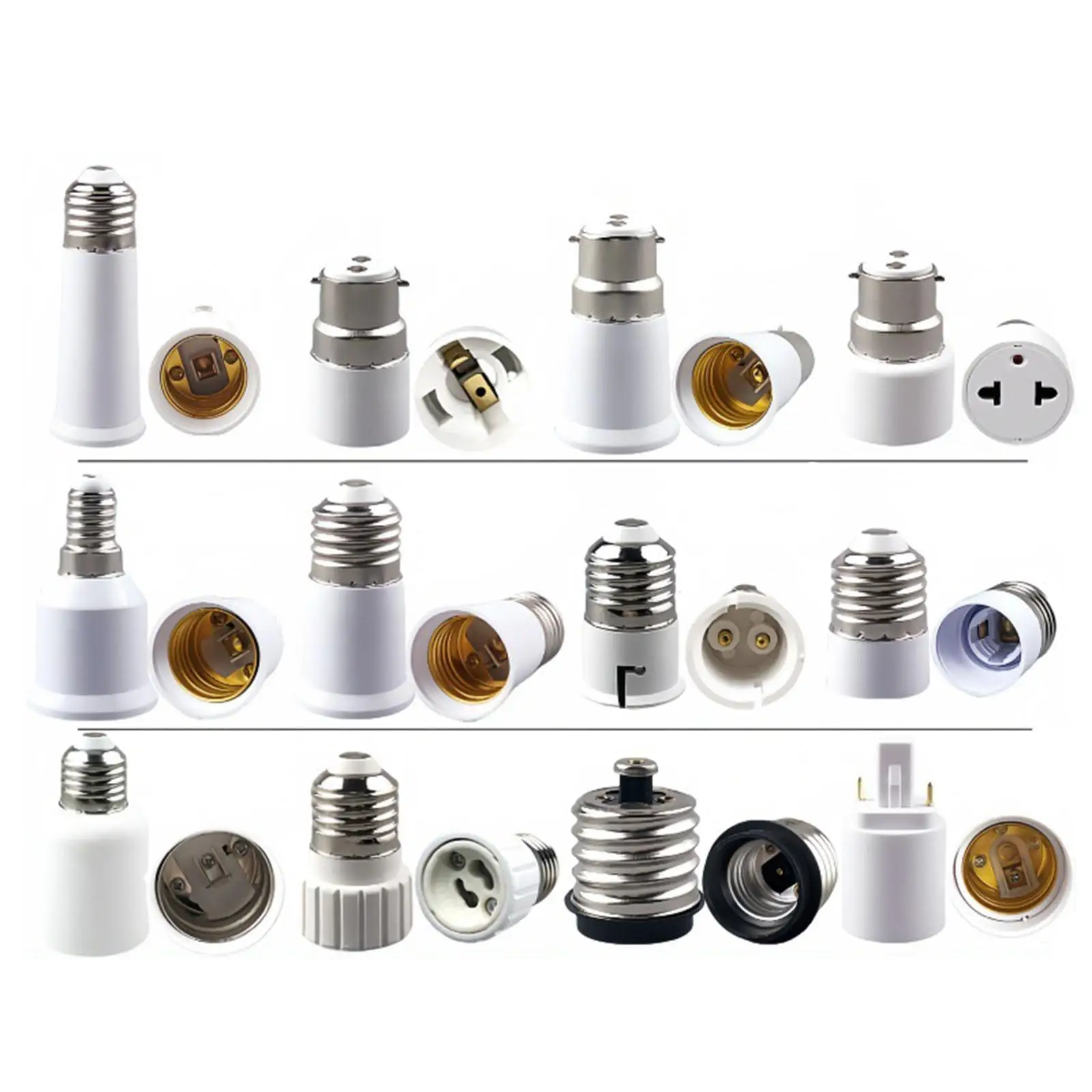 LED Lamp Socket Converter Metal Screw Base Holder Energy Saving Adapter for Contemporary Home Decor