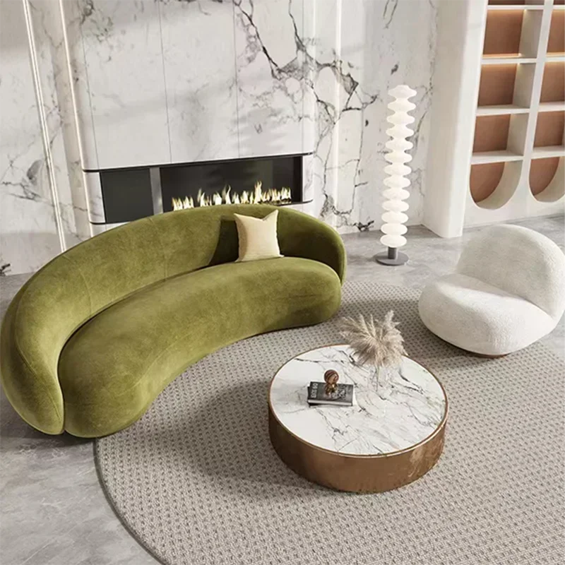 

#*a forThrone Living Room Sofas Minimalist Curved Nordic Luxury Lazy Sofa Aesthetic Double Princess Muebles Entrance Hall Furnit