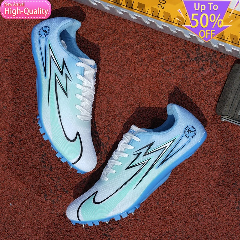 New Summer Professional Mens Womens Track and Field Shoes Anti Slip Support Sports Shoes Competition Cushioning Nail Shoes