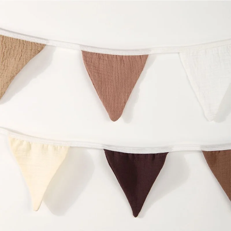 Zmywalne, bawełniane gazy, kolorowe dekoracje flagi do pokoju dziecięcego, na przyjęcia urodzinowe, wielokrotnego użytku akcesoria do dekoracji domu.