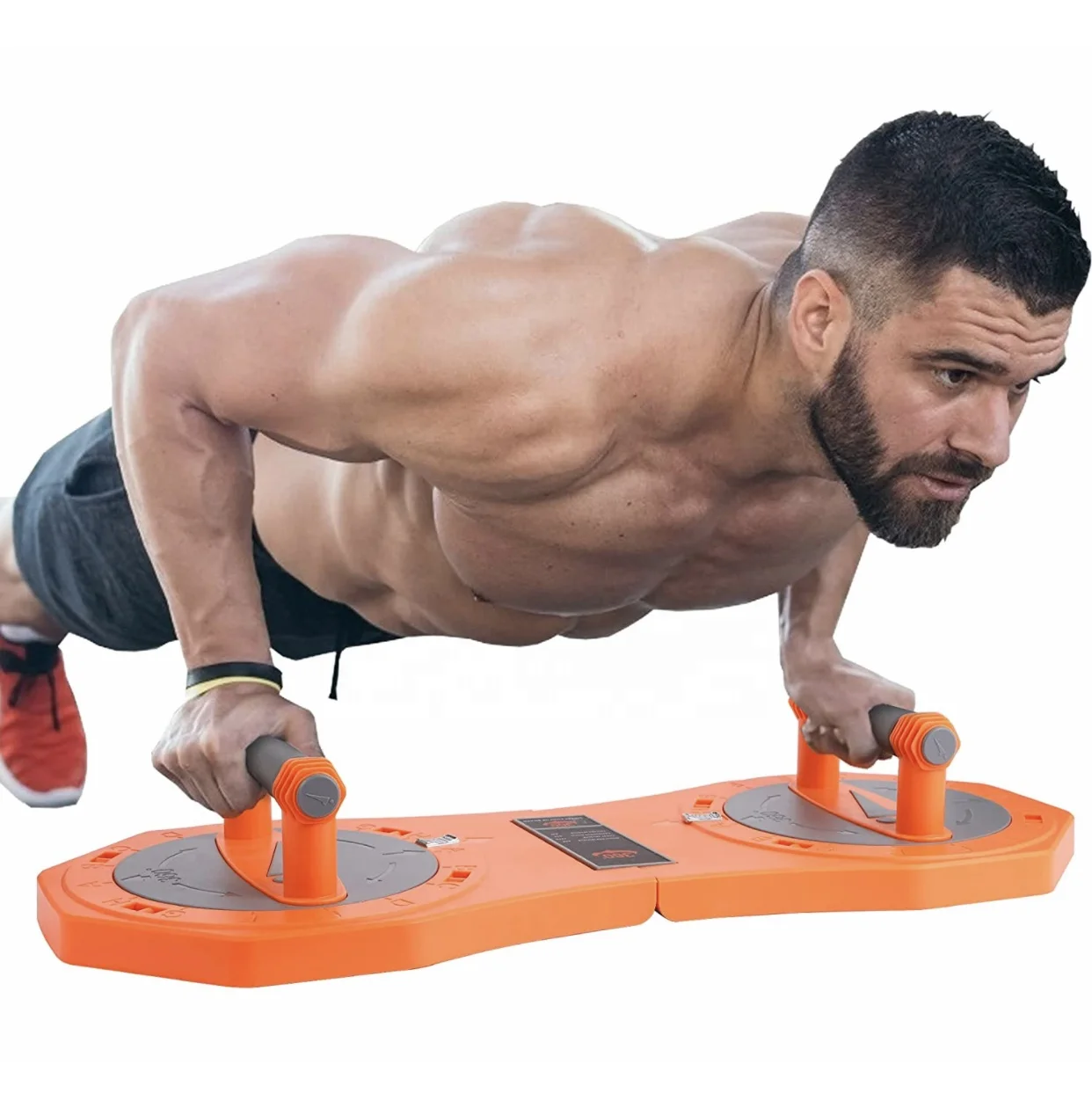 360 Degree Rotation Push Up Board Push Up Bar Push-up Board Orange Workouts Portable Push Up Stands