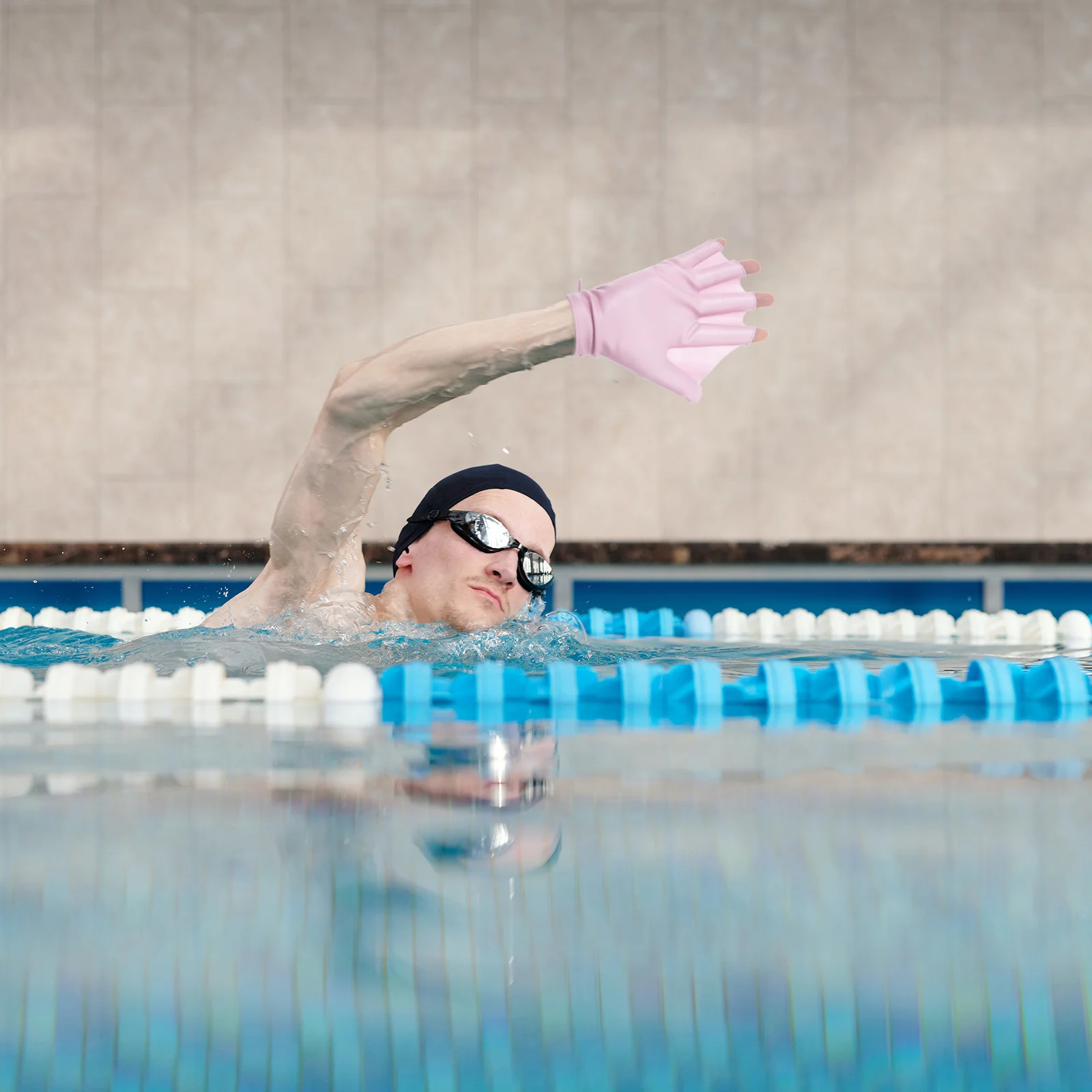 Luvas de natação para adultos, suprimentos para mergulho, piscina ajustável, pás de silicone para academia