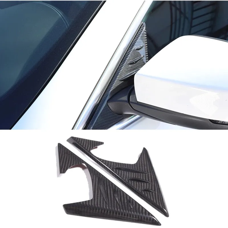 

Real Carbon Fiber Car Front Window A-pillar Rearview Mirror Triangle Cover Trim Accessories For Maserati Ghibli 2014-2022