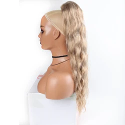 Long Natural Wave Ponytail Synthetic Drawstring Ponytail Chip-In Hair Extension Curly Pony Tail For Woman Fake Hairpiece