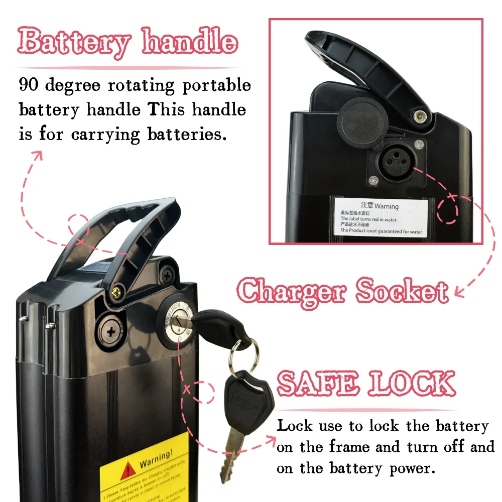 For Silver Fish 48V 30A lithium battery pack, suitable for 250W-1800W folding electric two wheel driver handheld+charger