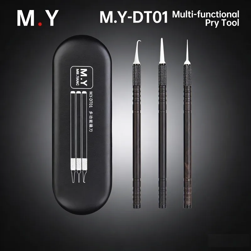 M.Y DT01 Multifunctional Pry Knife Tools Set Phone Repair Tools Kit Disassembly Blades Anti Slip Metal Pry Scraper Phone Repair
