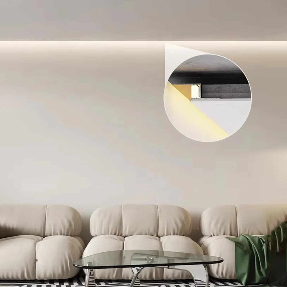 10 Pack 1M Z-Shape Backlight Groove LED Aluminium Channel Suspended Ceiling Edge Trim Strip Home Office Indoor Wall Decoration