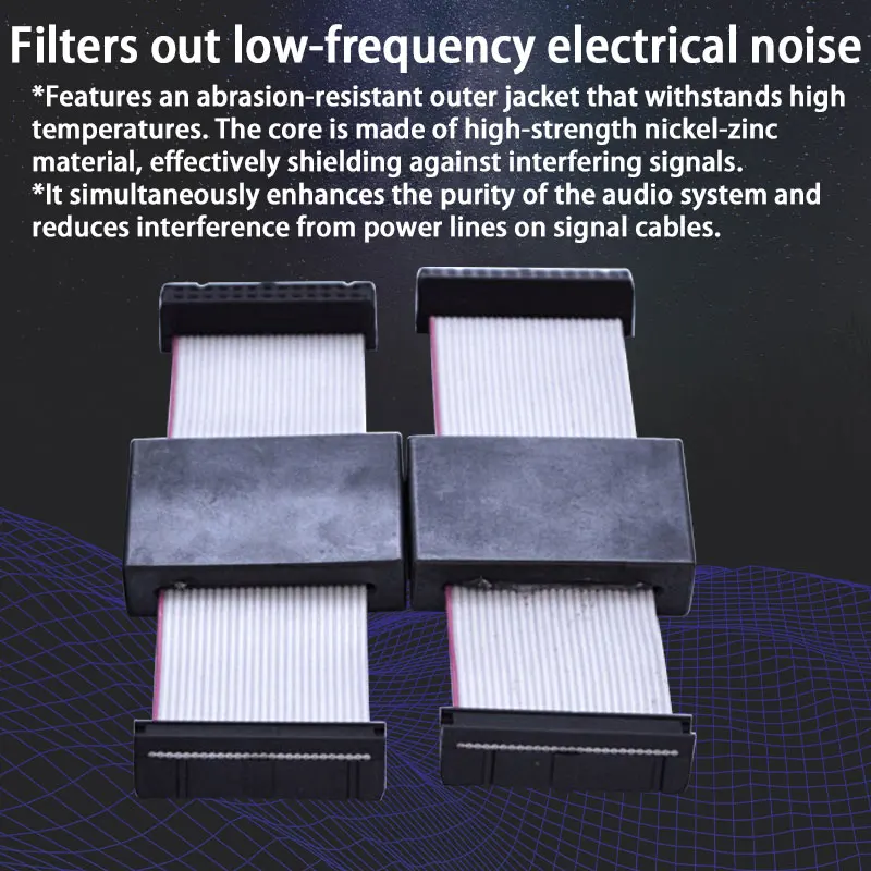 Flat Ferrite Core for Audio Equipment - EMI Shielding Ring for Data Cable Anti-Interference FS Ribbon Filter Bead