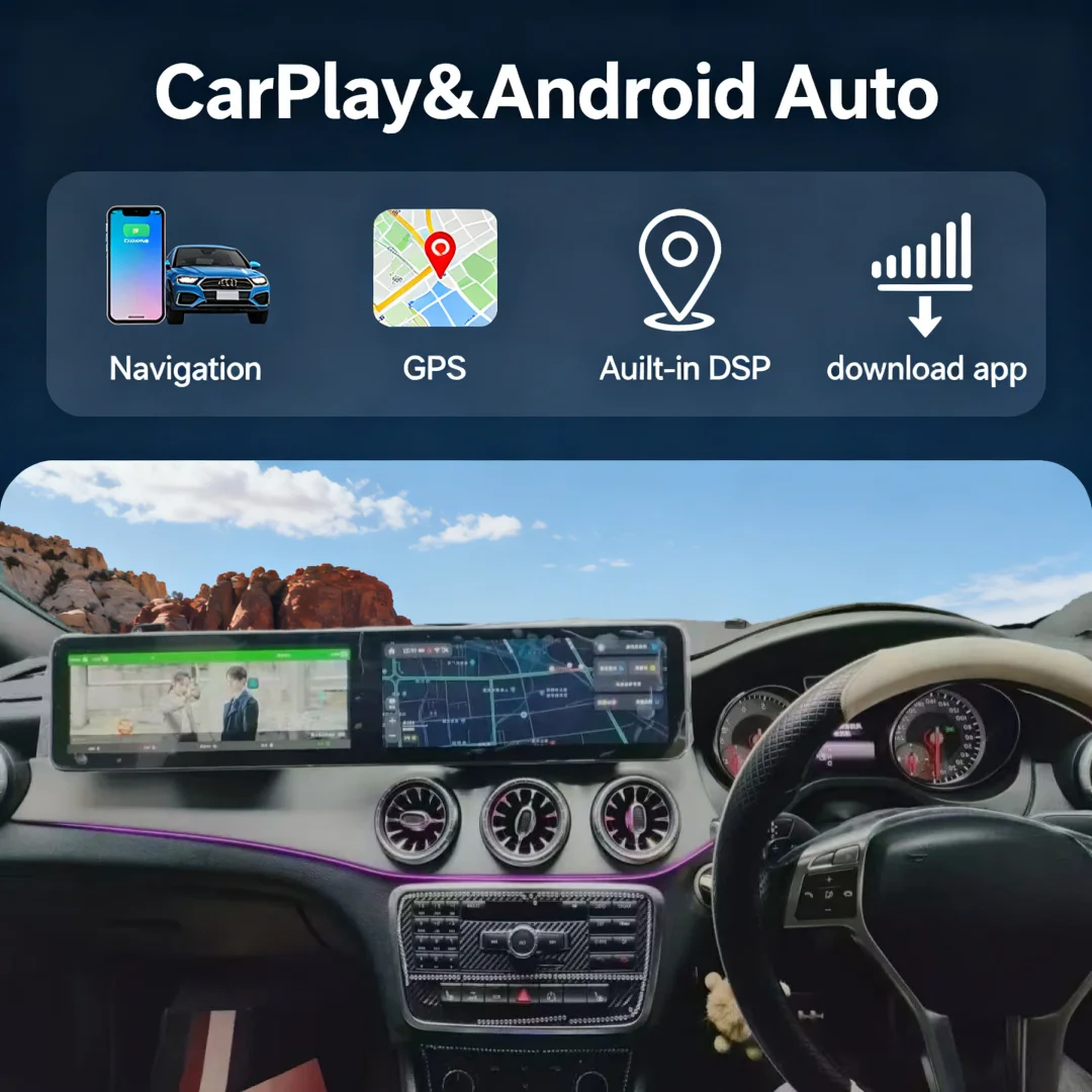 

24.6 Dual Screen For Mercedes Benz CLA X117 GLA X156 A W176 2013-2018 Car Stereo Multimedia GPS Navi Auto Radio Wireless Carplay