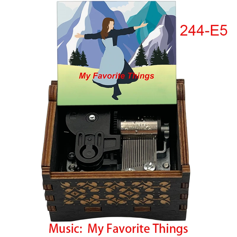 Do Re Mi My Favorite Things Wooden Wind Up Music Box صوت الموسيقى موضوع الأغنية الموسيقية هدية للطلاب المعلمين الهدايا #6