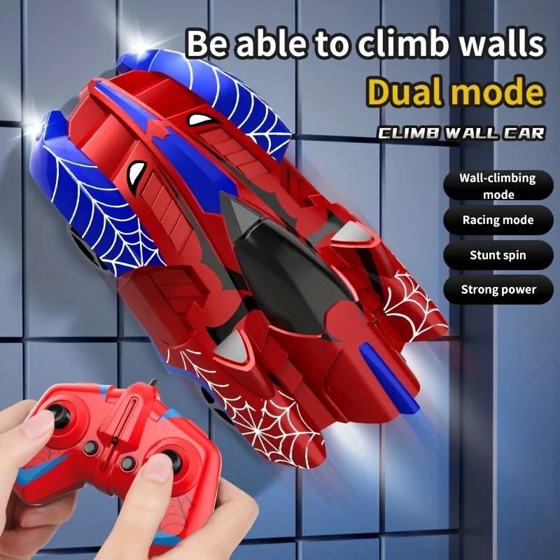 Wall Climbing RC Car 2.4G Remote Control Stunt Car 360° Rotation Wall Ceiling Glass Driving USB Rechargeable Toy Gift for Kids