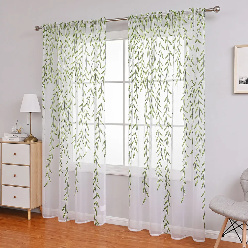

Sheer Curtains Window Drapes Light Gauze Privacy Decor Elegant Drape Bedroom Living Room Decorative Window Treatment