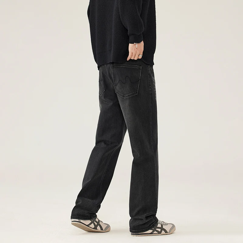 Casual Loose American Sle Men's Jeans Faionable All-Match Straight Leg Long Pants Wear Resistant Daily Wear