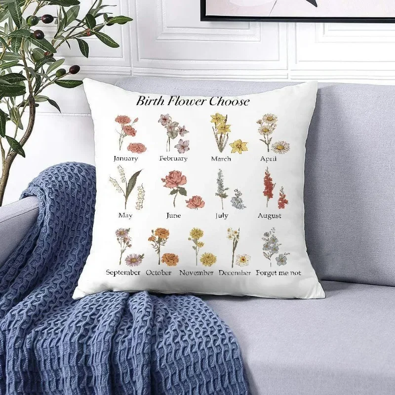 

Double-Sided Printed Pillow Case Party Supplies Flower Birth Selection Home Indoor Outdoor Party Car Chair Bedroom Decor