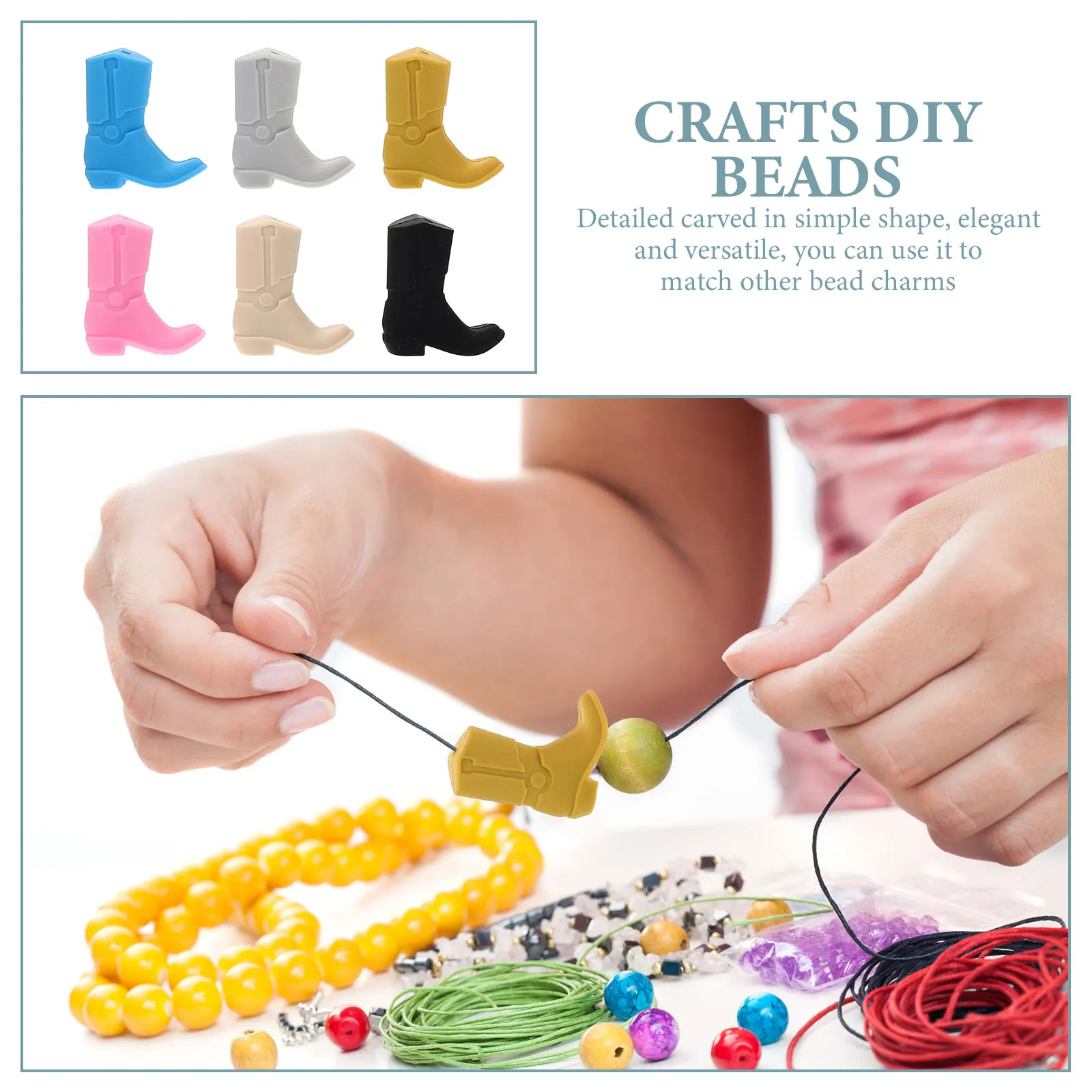 

Silicone Teether Beads Jewelry Garlands Beads Bracelet Beads Necklace Pacifier Chain Beads Bulk 6pcs