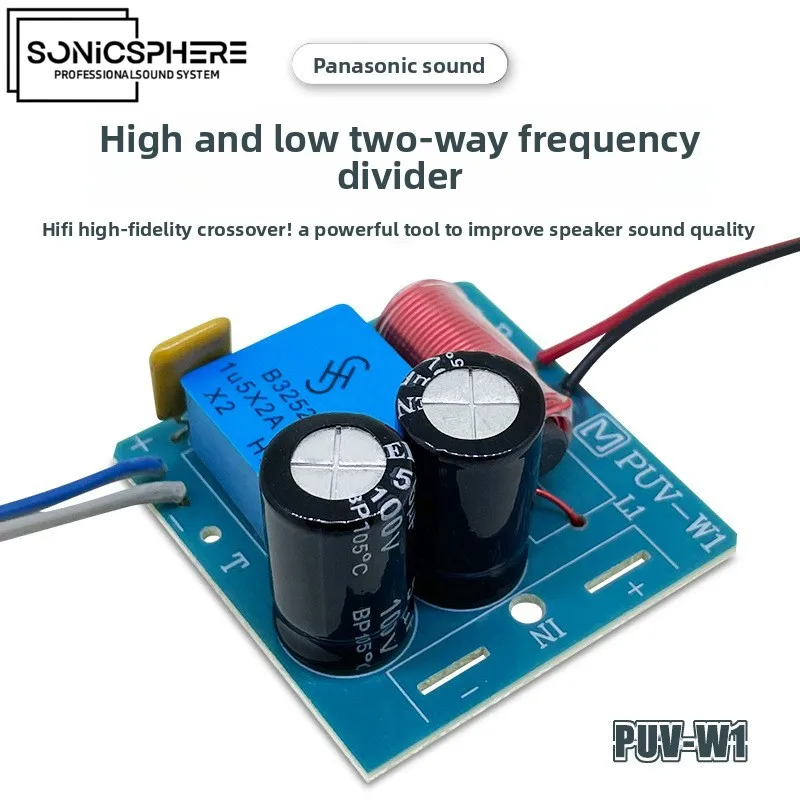 Center Speaker Frequency Divider 2 Way High Low HiFi Audio Crossover for Sound System Modification