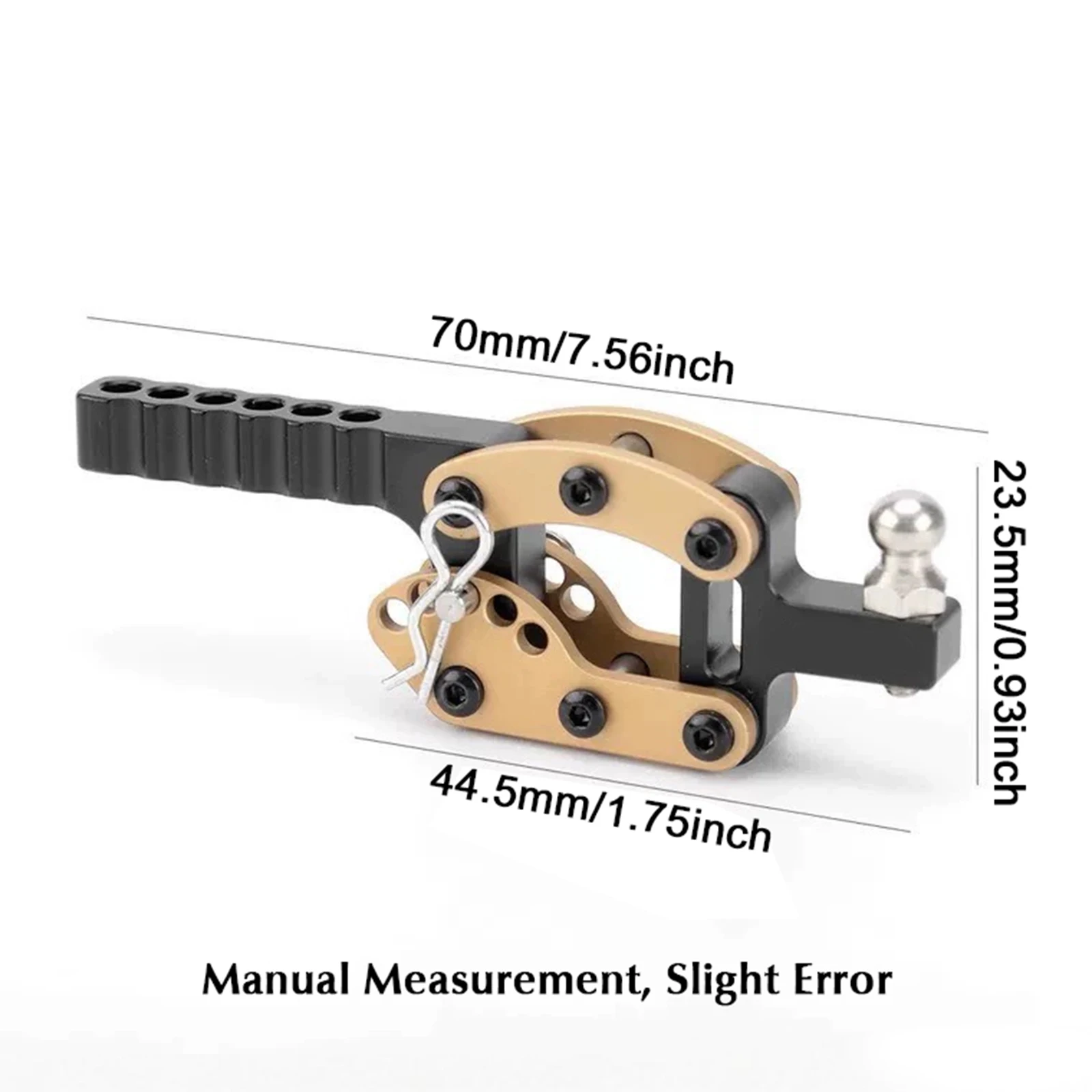 DashRC Trailer Hitch อุปกรณ์เสริมโลหะปรับ Trailer Tow Hook สําหรับ 1/10 RC Crawler TRX4 SCX10 GEN7 GEN8 อัพเกรด