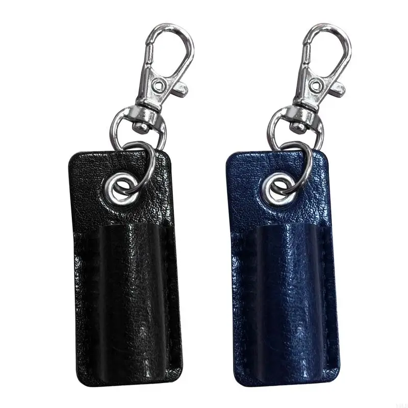 Y5LB Retro Leather Pen Holder Titular com chaveiro clipe cinto para presente negócios