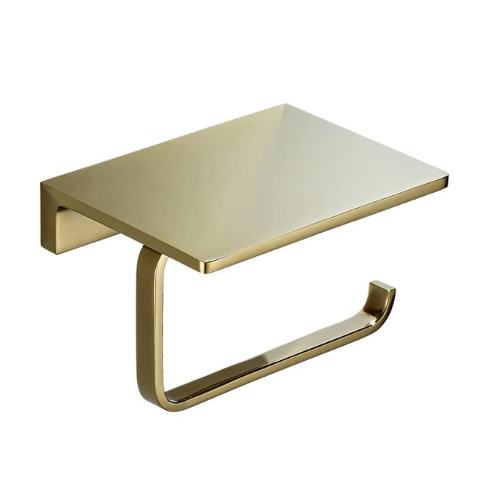 Toilet Paper Holder Bathroom Accessories Wall Mounted Organizer Gold Brass Modern Storage Shelf Luxury Home Decor