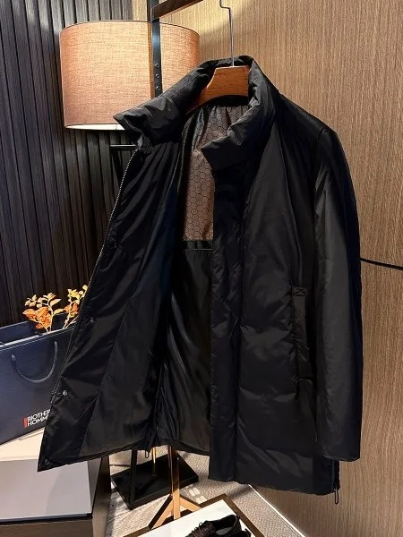 

Мужской длинный пуховик Ele Busin с воротником-стойкой, теплый зимний пуховик из натурального пуха, модная белая верхняя одежда