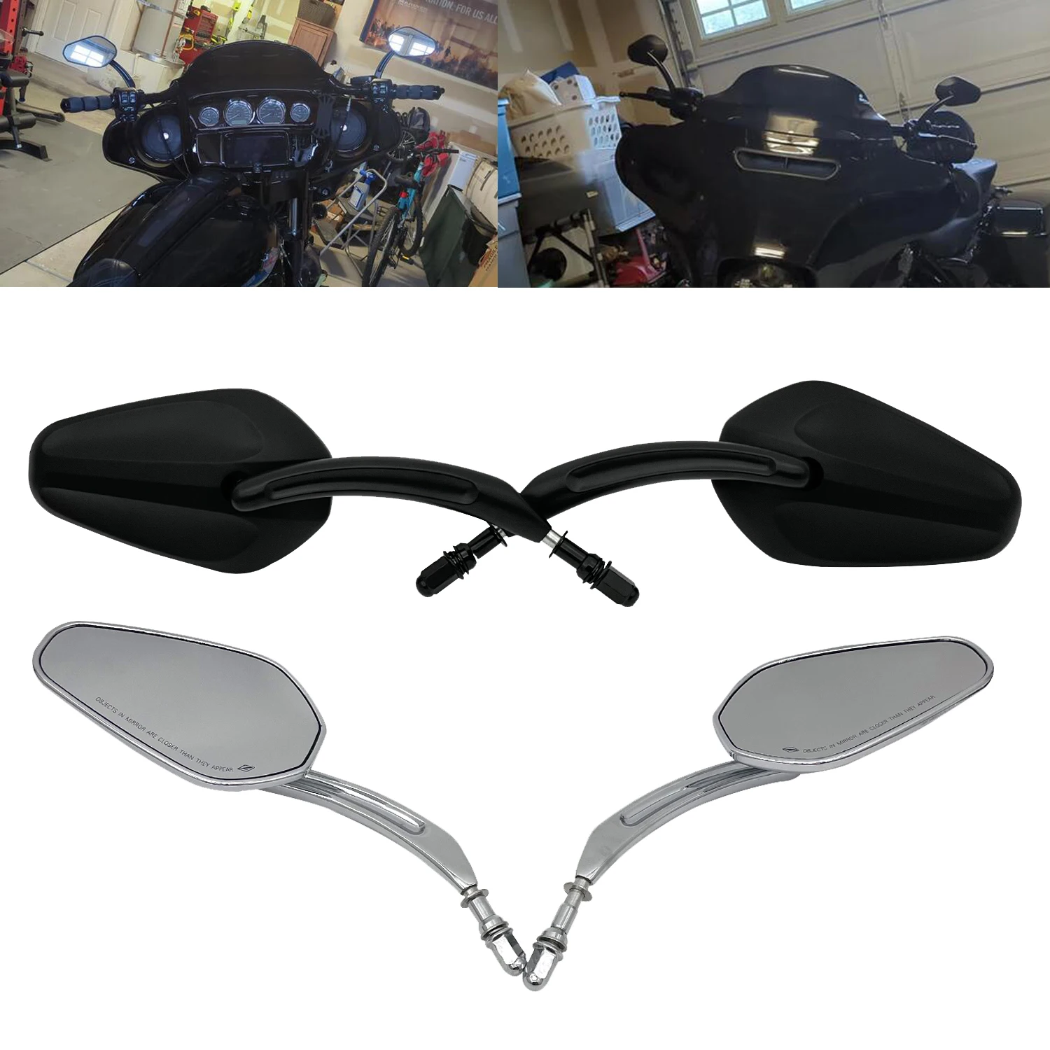 8mm drehbare Rückspiegel für Harley Touring Softail Dyna Sportster XL Chopper