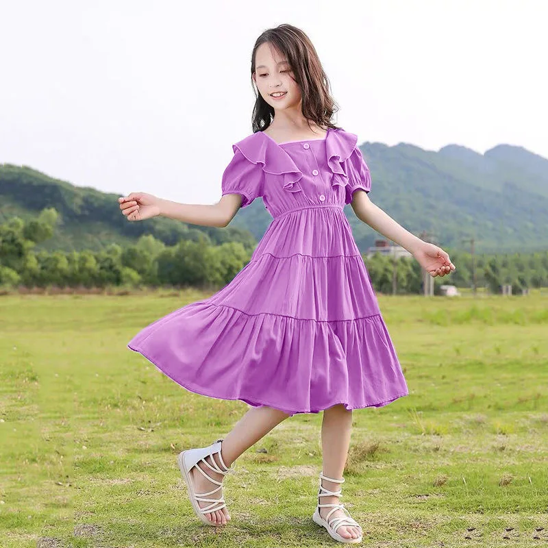 4-12 Years Girls Dress New Summer Fashion Korean Style Princess Dress Costume Children Clothing For Girl Birthday Party Vestidos