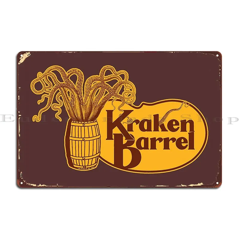 Kraken Barrel Cracker Barrel Metal Sign Wall Mural Personalized Cinema Wall Decor Club Tin Sign Poster