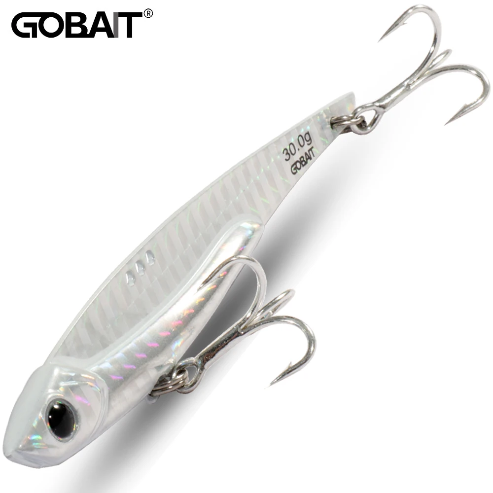 GOBAIT VIB Fishing Lure 20g 25g 30g Metal Jig Sinking Blade Treble Hook Spinner Spoon Cast RATION Carbon Steel Tackle Hard Bait