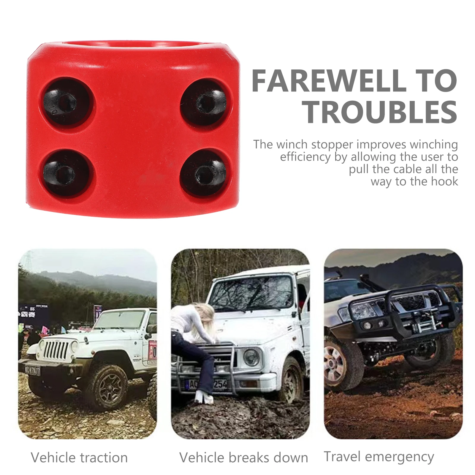 Zestaw Haczyków do Kabli Gumowo-Metalowych ATV, Syntetyczny Stopper do Wyciągarki, Haczyk do Linki Wyciągarki, Stopper do Kabla Wyciągarki ATV, Bezpieczeństwo Offroad, Ratowanie