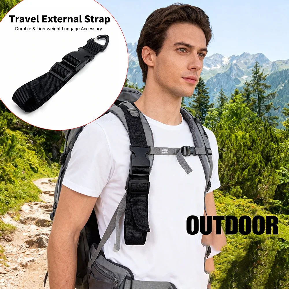 

1Pc Buckle-Type Outdoor Hiking and Camping Backpack Accessory, External Strap for Hiking Backpack, External Strap for Travel Backpack Luggage, Adjustable External Strap for Suitcase Backpack, Suitable for Various Bags to Expand Capacity, Can Be Used with 