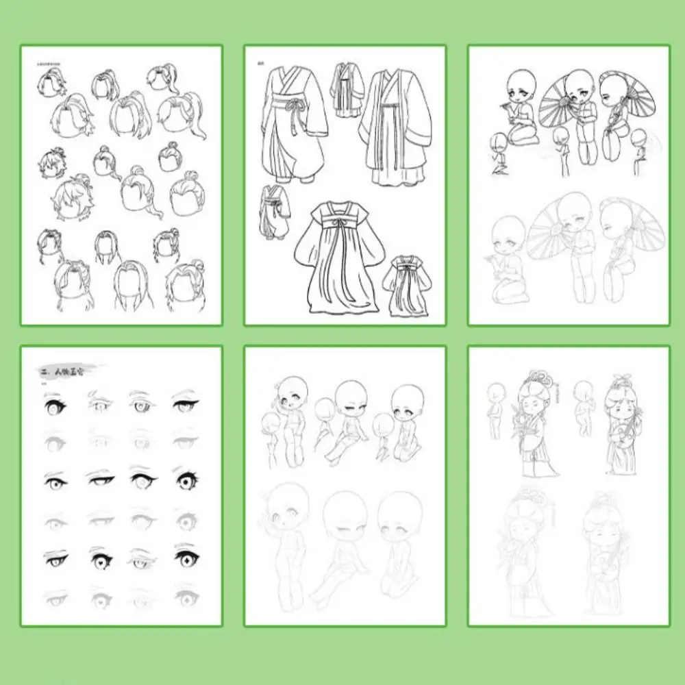 การ์ตูนอะนิเมะ Sketch หนังสือสอนสามเณร Girl Boy Line Draft Tracing Book Zero Basic การ์ตูนวาดด้วยมือหนังสือ