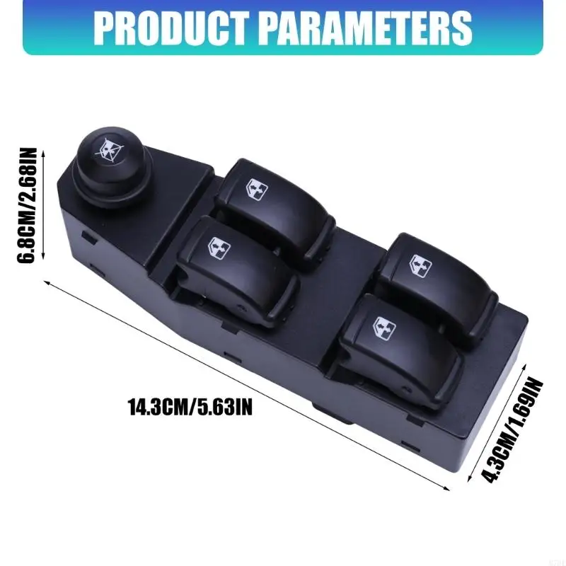 M76E schwarzes ABS-Fensterpaneel, 12-V-Layout-Einheit mit vier Tasten auf der Fahrerseite für Aveo Sedan – Detail 6