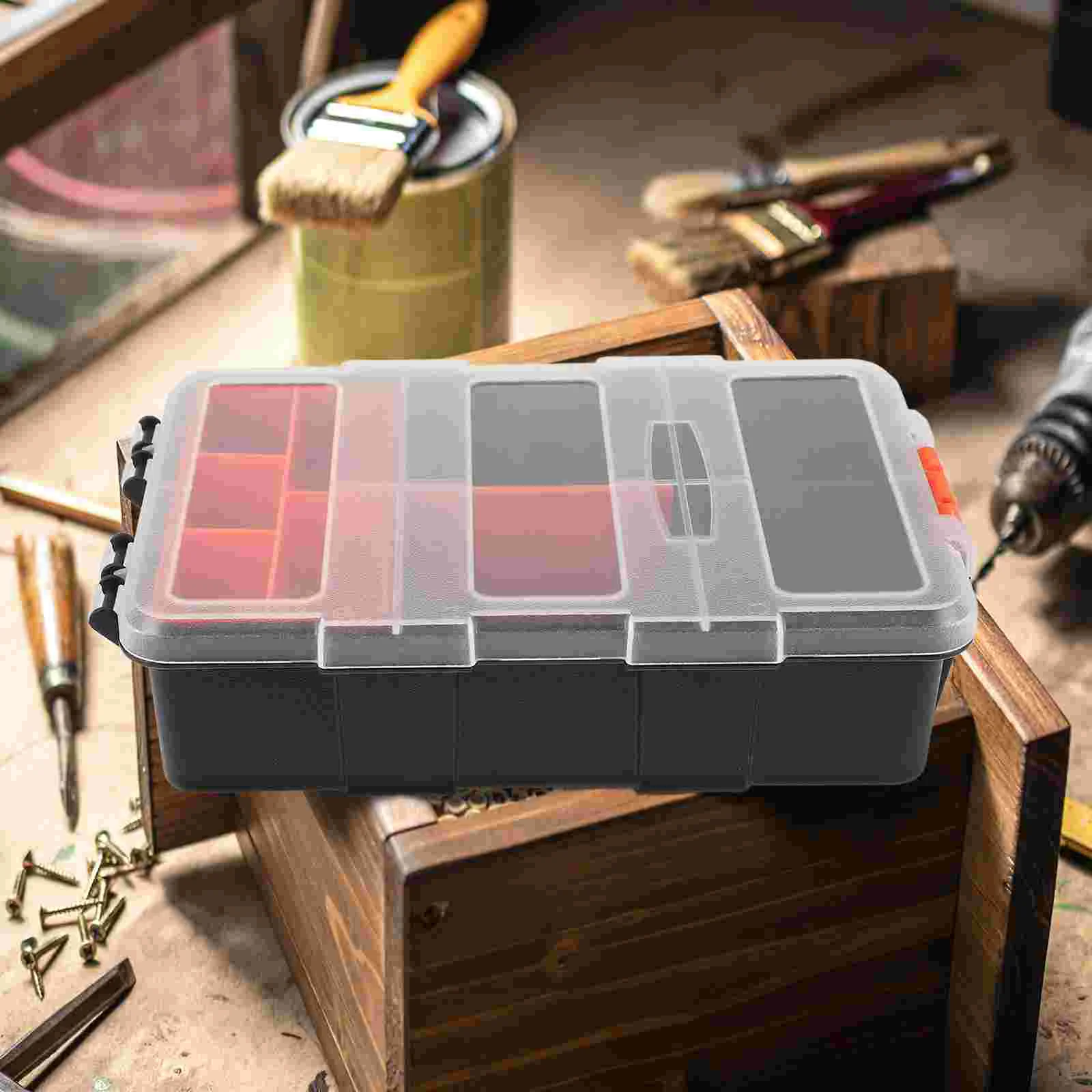

Tool Case Box Parts Organizer Drill Bit Organizers and Storage Electronic Screw Craft Compartment