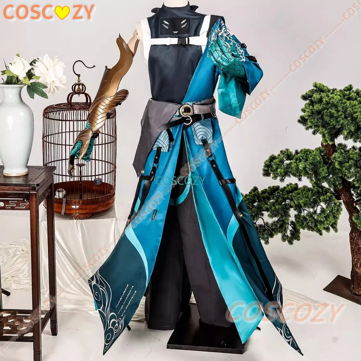 Pre-sale Wuthering Waves Jiyan Cosplay Costume Long Green Wig Game Outfits for Convention Event Halloween Party