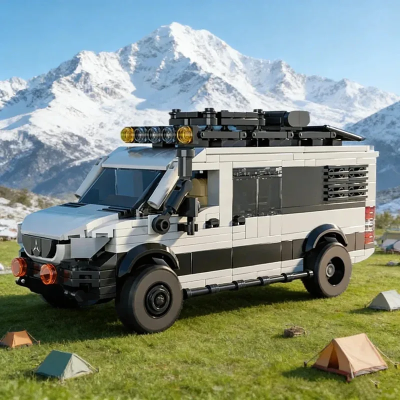 578-teiliger Kombi-Bausatz Camping-Wohnmobil SUV Auto Verbindbares Reiseanhänger-Modell Bausteine Lernspielzeug für Kinder Urlaubsgeschenk