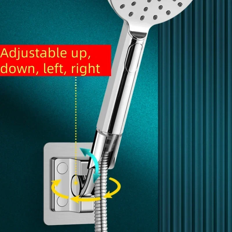 1pcs Shower Holder Adjustable Self-Adhesive Shower Head Stand Bracket Punch Free Wall Shower Head Holder Bathroom Accessories