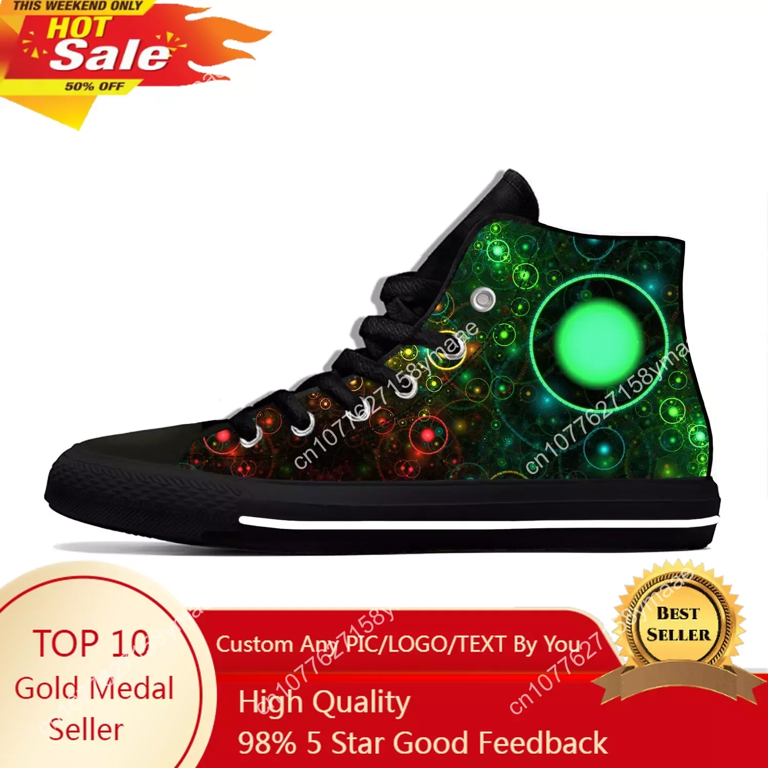 

Hot Colors Bubble Multicolor Abstract Retro Spot Fashion High Top Canvas Shoes Men Women Casual Breathable Sneakers Board Shoes