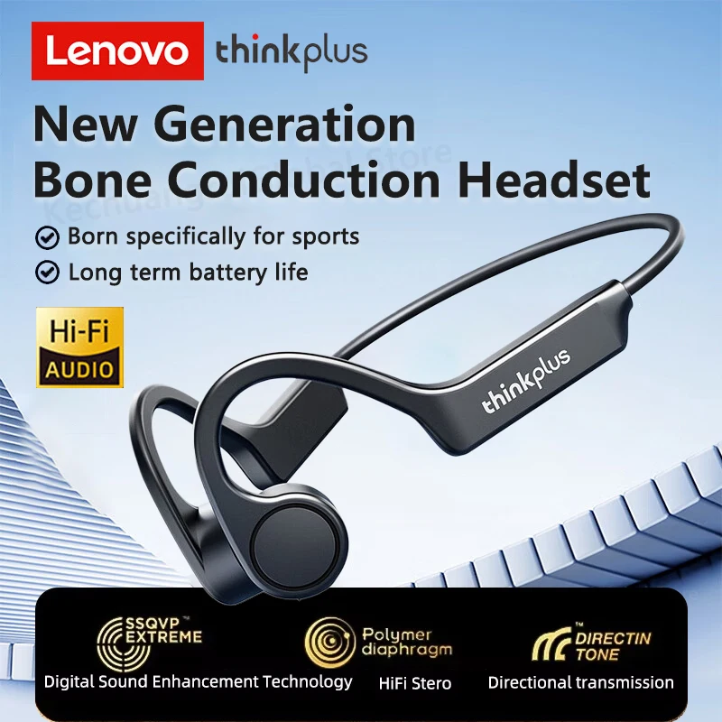 Original Lenovo X3 Pro X7 X4 Bone Conduction Headphones Bluetooth 5.3 Hifi Ear-hook Wireless Headset With Mic Sport Earphones