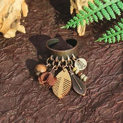 New Vintage Tassel Rings for Women Antique Gold Color Wooden Bead Flower Tassel Design Personality Ring Party Jewelry
