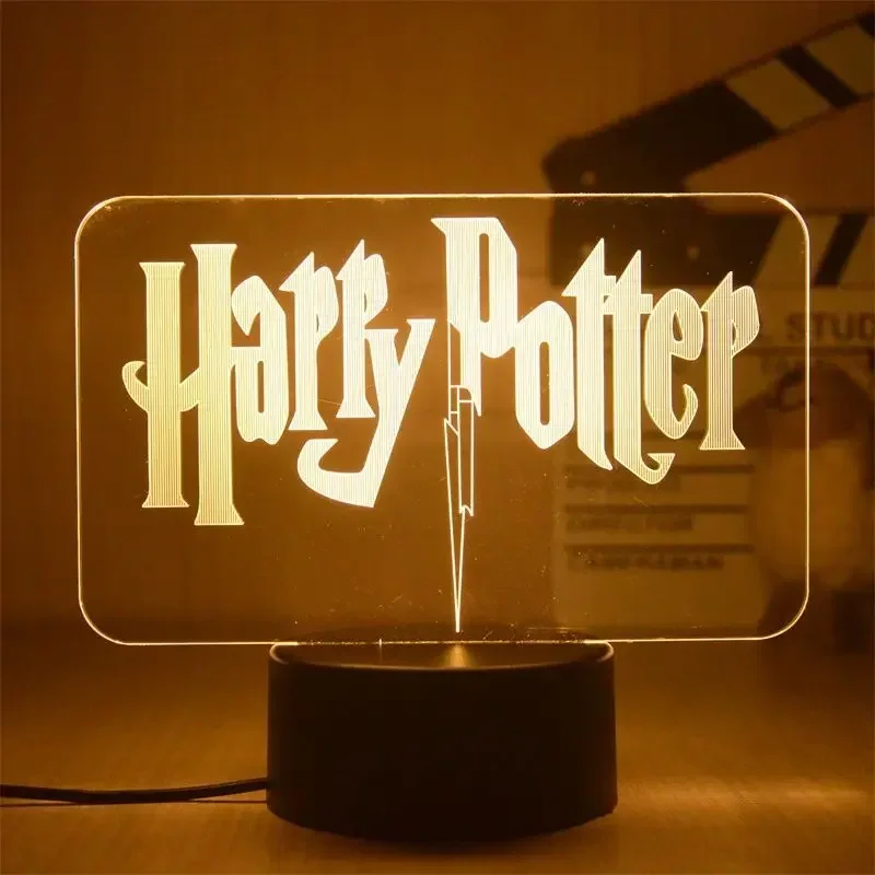 Mainan figur Anime lampu malam 3D Harry Potter baru populer meja kreatif Led samping tempat tidur untuk dekorasi ruang rumah lampu keren hadiah anak-anak