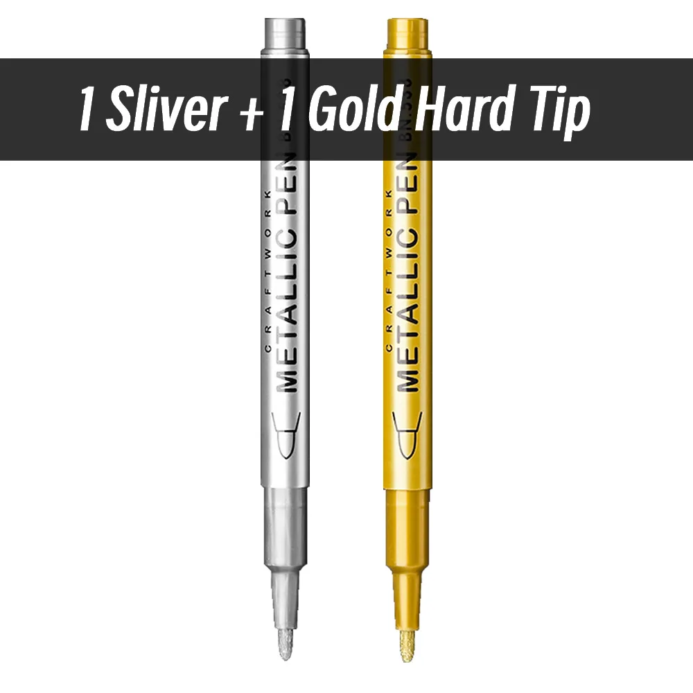 20 stks Borstel Metallic Verf Marker Pennen Goud Zilver Kleur Permanente Art Marker Voor Manga Ambachten Scrapbooking Briefpapier Leveringen