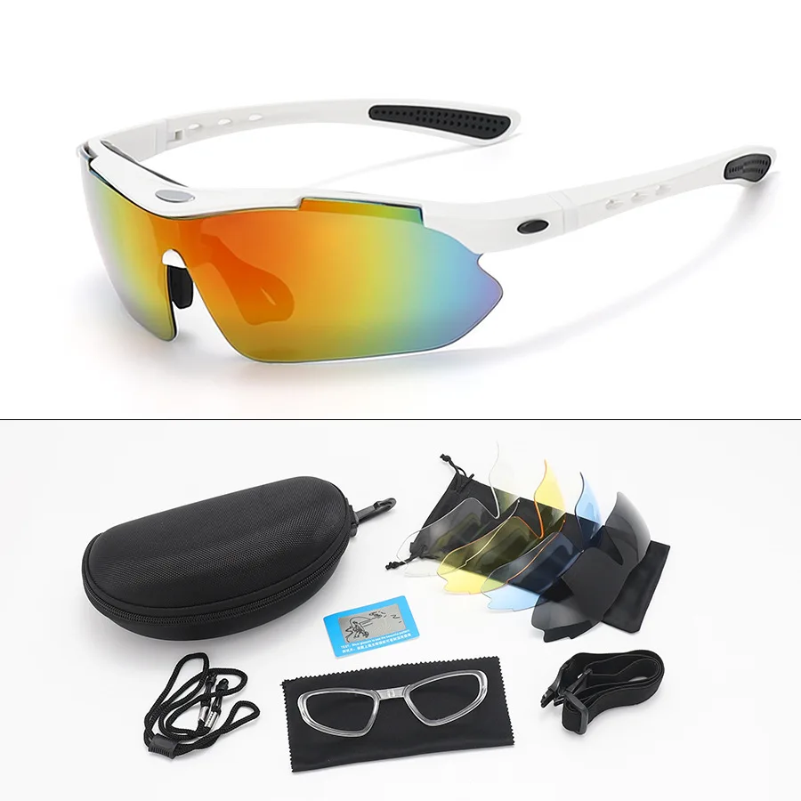 Professional HD Sports Goggles Set Polarized All-Weather with 5 Interchangeable Lenses for Cycling Fishing Driving Outdoor Activ