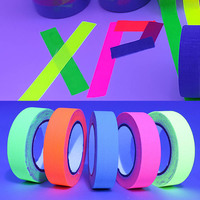 5Meter Fluorescent Neon Tape Night Self-adhesive Rainbow Color Glow Tape in UV Black Light Adult Kids Neon Party Decor Supplies