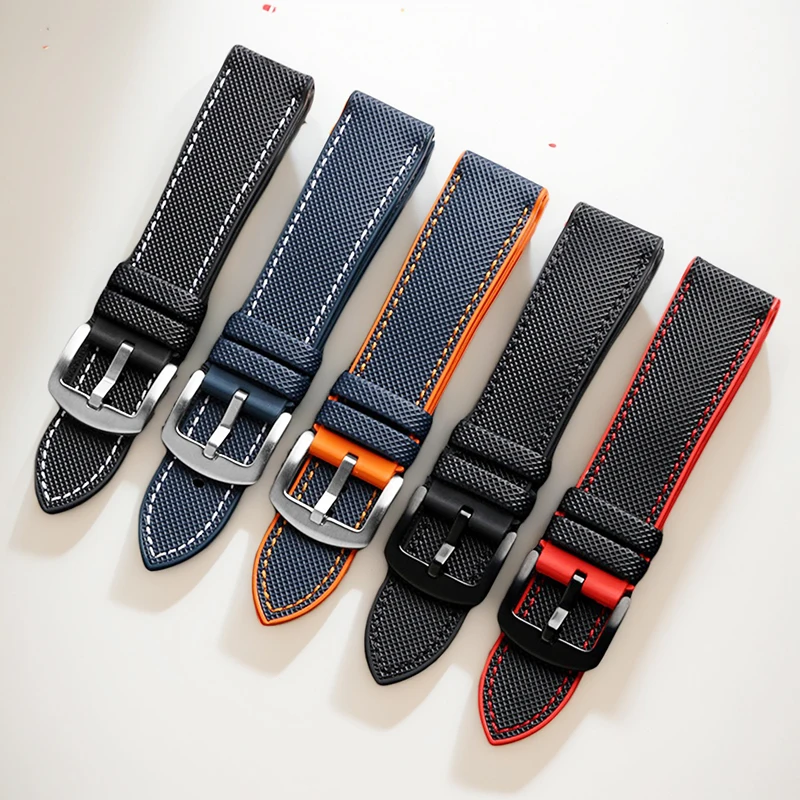 20/21/22/23/24 مللي متر تصميم جديد الهجين FKM حزام ساعة اليد للجنسين فلورو المطاط حزام الساعات FPM لينة حزام لكل ماركة ساعة مقاومة للماء #1