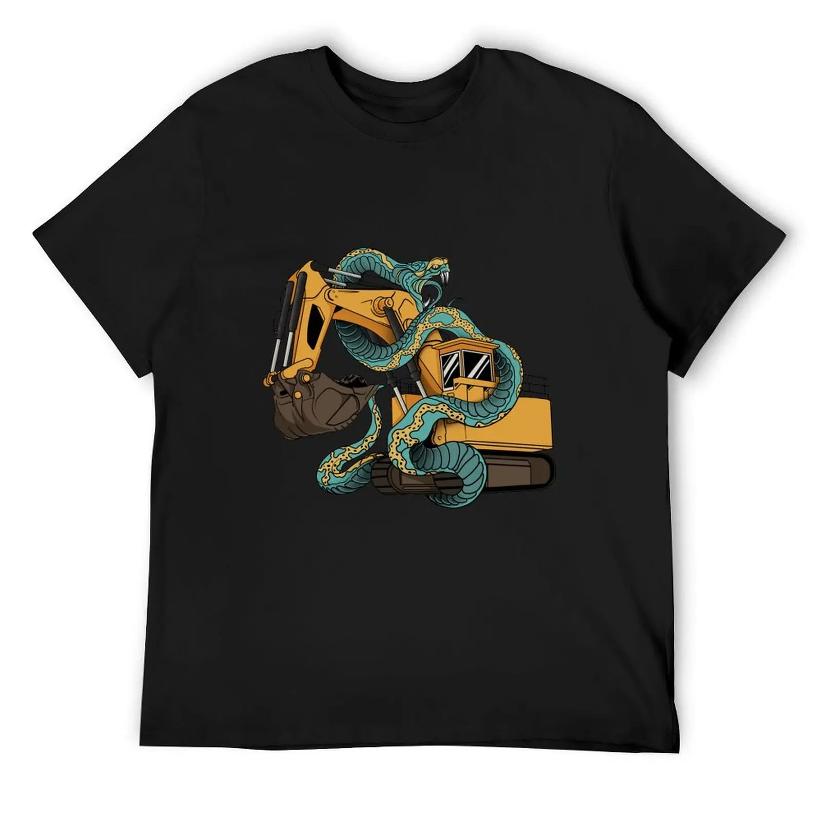 Excavator Vs Anaconda T-Shirt vintage clothes anime figures summer top graphic t shirt vintage mens t shirt