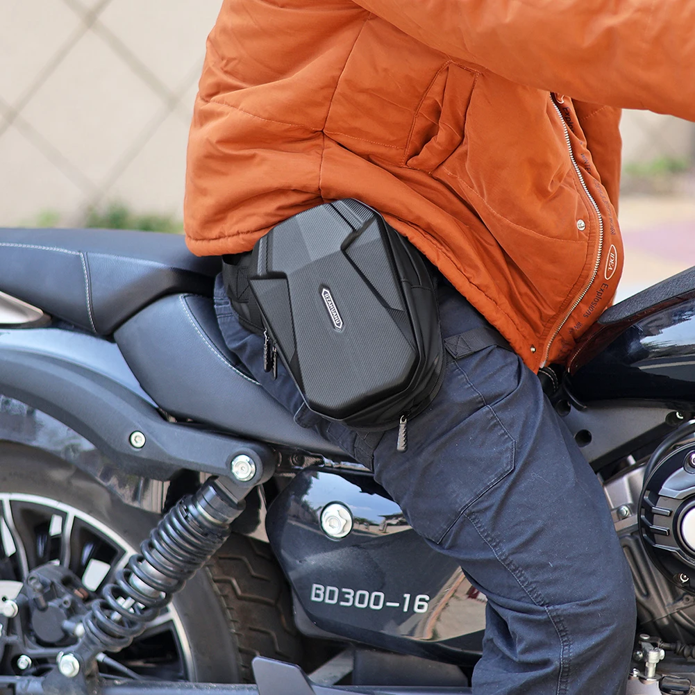 Motorcycle Drop Leg Side Bag Hard Shell Motorbike Hip Bum Pack Bags Expandable Mobile Phone Purse Motorcycle Accessories