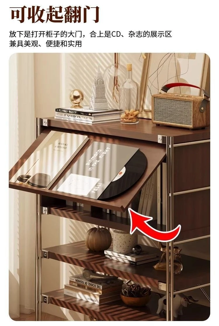 Medieval style kitchen simple door storage multi-functional living room floor rack