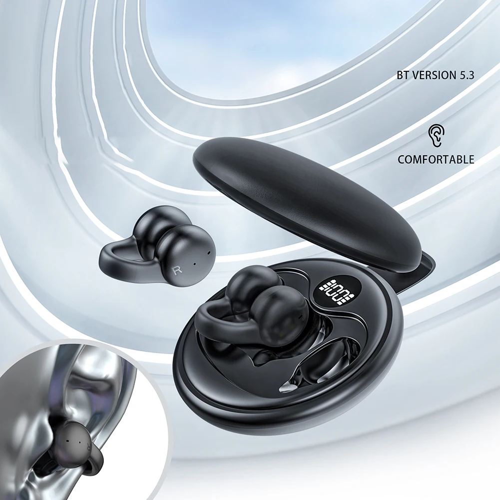 JM07 Wireless Earbuds Noise Canceling Open Ear Headset Stereo Headphones For Phone Computer Laptop Tablet
